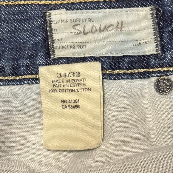 Denim & Supply RL Ralph Lauren Slouch Distressed Straight Leg Jeans Mens 34 x 32 - Picture 16 of 16